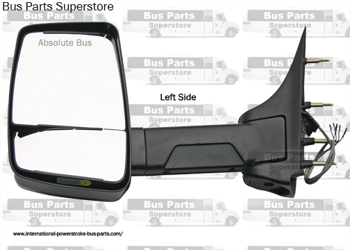 Velvac Bus & RV Side View Mirror Left Side Power. Integrated MIRROR HEAD ONLY. Shuttle Bus Mirror. 2003 and Up. Ford Econoline